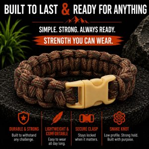 Paracord Survival Bracelet – Canyon Trail Snake Knot